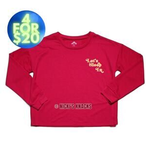 4/$20 - Thereabouts Girls Let's Sleep In Terry Pajama Sleepwear Top Pink Size 12